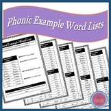 Phonics Example Word List