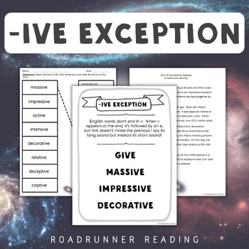 Preview of Phonics Exception -ive Reading Passage & Comprehension Activities