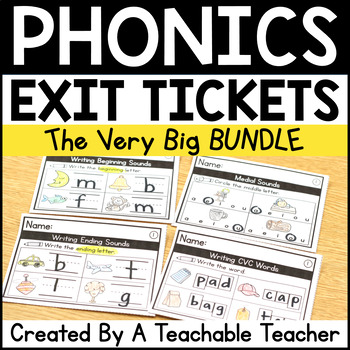 Preview of Phonics Lesson Assessments Informal Exit Tickets Kindergarten Kinder First Grade