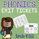 Phonics Exit Tickets Level 1 Units 10-12 