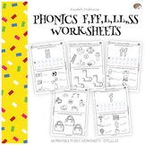 Phonics F,FF,L,LL,SS worksheets