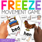 Short E FREEZE Game | CVC Words Worksheet | Brain Break