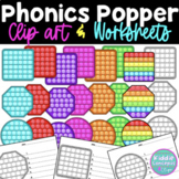 Phonics Fidget Popper Pop-its Clip Art and Worksheets