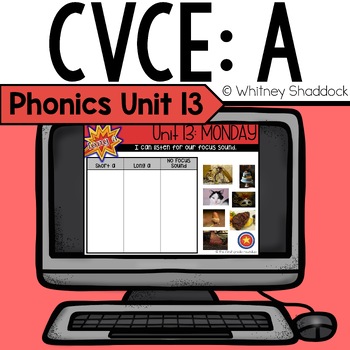 Preview of CVCe Words with Long a Silent e - Phonics Lessons Digital Unit 13 for 1st Grade