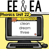 Vowel Teams EE and EA Phonics Lessons Digital Unit 22 for 