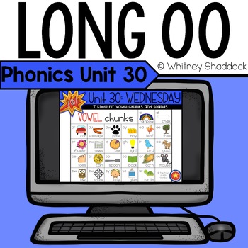 Preview of Long OO EW UE UI Vowel Teams Phonics Lessons Digital Unit 30 for First Grade
