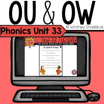 Preview of OU OW Vowel Diphthongs Phonics Lessons Digital Unit 33 for First Grade