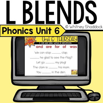 Preview of L Blends Phonics Lessons Digital Unit 6 for First Grade