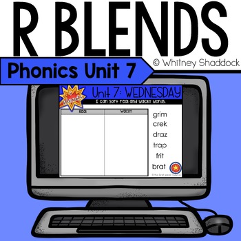 Preview of R Blends Phonics Lessons Digital Unit 7 for First Grade