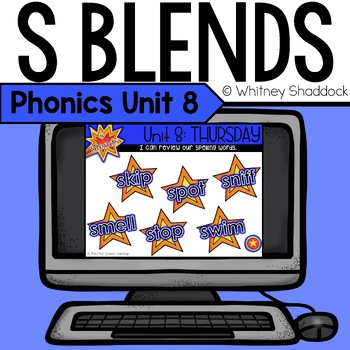 Preview of S Blends Phonics Lessons Digital Unit 8 for First Grade