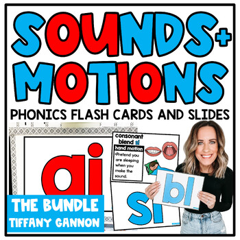 Preview of Phonics Flash Cards | Alphabet and Spelling Patterns Sounds and Motions BUNDLE