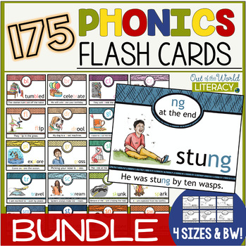 Preview of Phonics Flash Cards Bundle