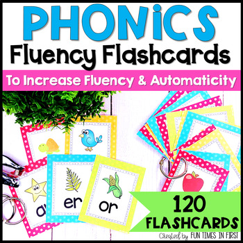 Preview of Phonics Flashcards for Developing Fluency and Automaticity in Bright Polka Dot