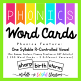 Phonics Flash Cards Printable R-Controlled Vowels One Syll