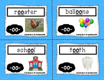 Preview of Phonics Flash Cards - Variant Vowels