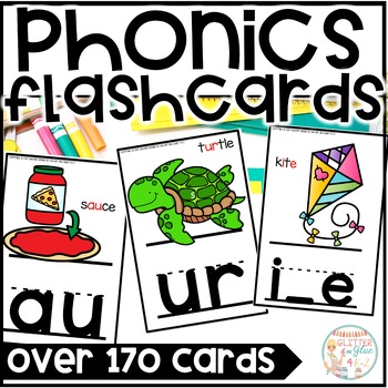 Preview of Phonics Flashcards - Letters, Blends, Digraphs, Diphthongs, Vowel Teams & More