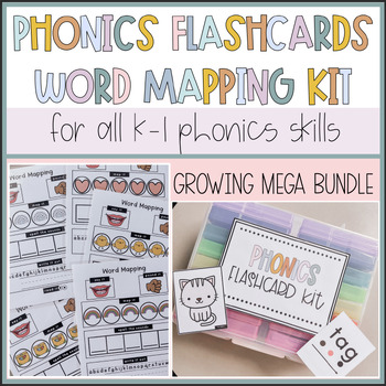 Preview of Phonics Flashcards MEGABUNDLE | Word Mapping Phonics cards |  Science of reading