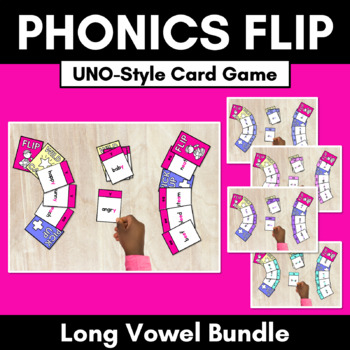 Preview of Long Vowel Sounds Card Games - PHONICS FLIP BUNDLE for LONG VOWELS