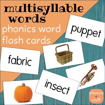 Preview of Phonics Flips - Multisyllable Word Flash Cards