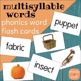 Phonics Flips - Multisyllable Word Flash Cards