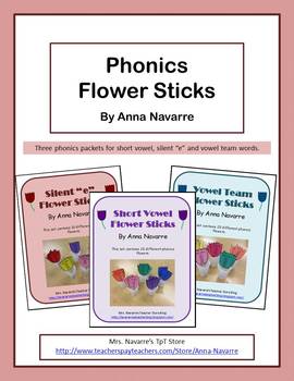 Short Vowel Flower Sticks by Anna Navarre