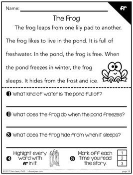 Blends Worksheets Phonics Fluency Passages Reading Comprehension