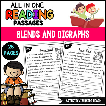 Preview of Phonics Fluency Reading Comprehension Passages Blends and Digraphs