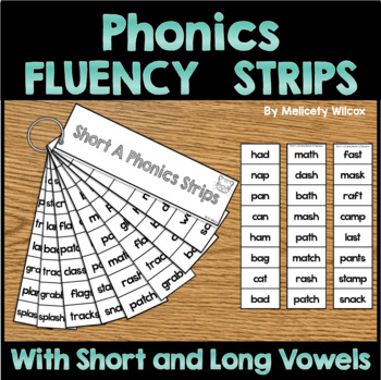 Preview of Phonics Fluency Strips With Vowels Blends and Endings