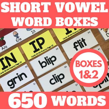 Preview of Phonics Fluency-Word Study Boxes-SHORT VOWEL BUNDLE-A Reading Intervention