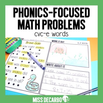 Preview of Phonics Focused Math Problems CVCe Long Vowels