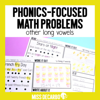 Preview of Phonics Focused Math Problems Other Long Vowels