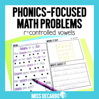 Preview of Phonics Focused Math Problems R-Controlled Vowels