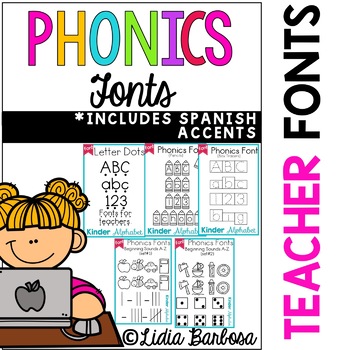 Preview of Phonics Fonts for Teachers { Commercial License }