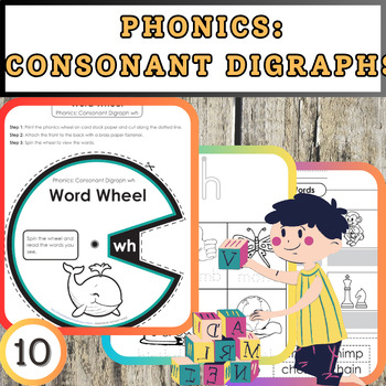 Preview of Phonics Fun: Consonant Digraphs (ch, th, sh, and wh) Activity Pack!