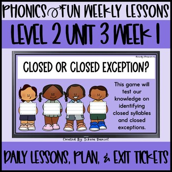 Preview of Phonics Fun Level 2 Unit 3 | 1 Week | Daily Lessons