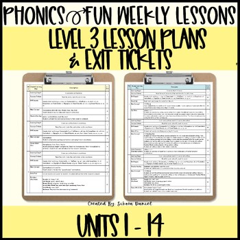Preview of Phonics Fun Level 3 | Lesson Plans and Exit Tickets | 34 Weeks