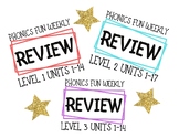 Phonics Fun Weekly Review - Levels 1-3