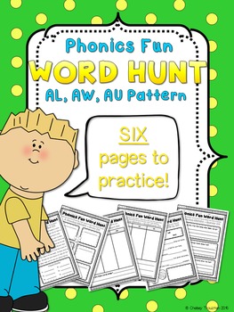 Preview of Phonics Fun Word Hunt Pack - AL, AW, AU Pattern