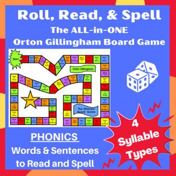Preview of Phonics Game: 4 Syllables Types Words & Sentences to Read Orton Gillingham