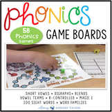 Phonics Board Games - Full Year Phonics Bundle of 58 Phoni