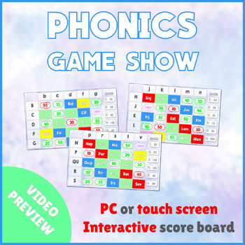Preview of Phonics Game Show - Great fun for the end of class! (basic phonemes version)