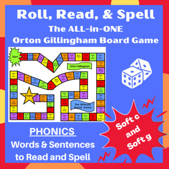 Preview of Phonics Game: Soft c & g words and sentences to Read Orton Gillingham