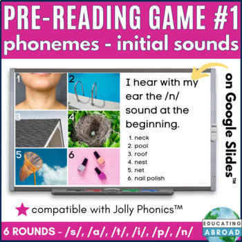 Preview of Phonics Game for Kindergarten and 1st Grade | Initial Sound Phonemic Awareness