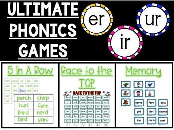 Preview of Phonics Games-Phonics Pattern /er/ spelled er, ir, ur