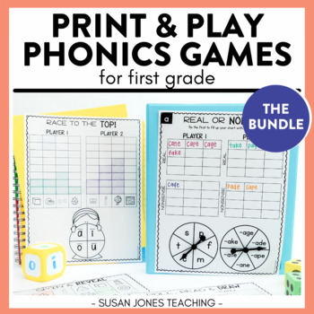 Preview of Phonics Games for 1st Grade: Print, Play, LEARN! Science of Reading