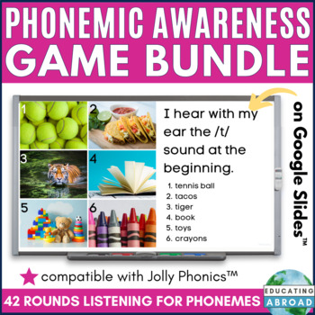 Preview of Phonics Games for Auditory Discrimination | 42 Letter Sound Recognition Games
