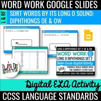 Preview of Phonics Google Slides Set 3: Long O Diphthongs OE & OW