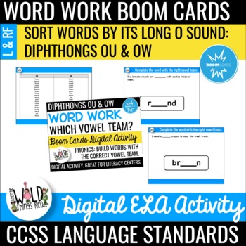 Preview of Phonics Boom Cards Set 4: Long O Diphthongs OU & OW