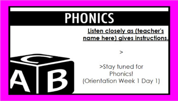 Preview of Phonics Grade 3: Orientation Week 