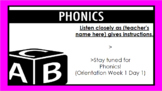 Phonics Grade 3: Orientation Week 